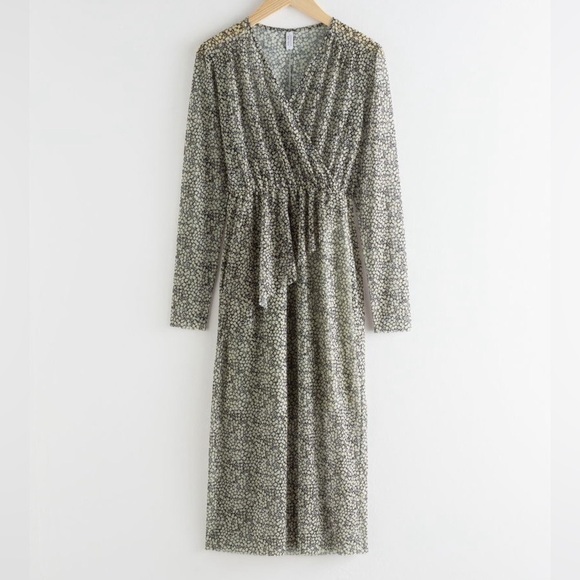 & Other Stories Dresses & Skirts - & OTHER STORIES Sheer Floral Midi Ruffle Dress Size 10